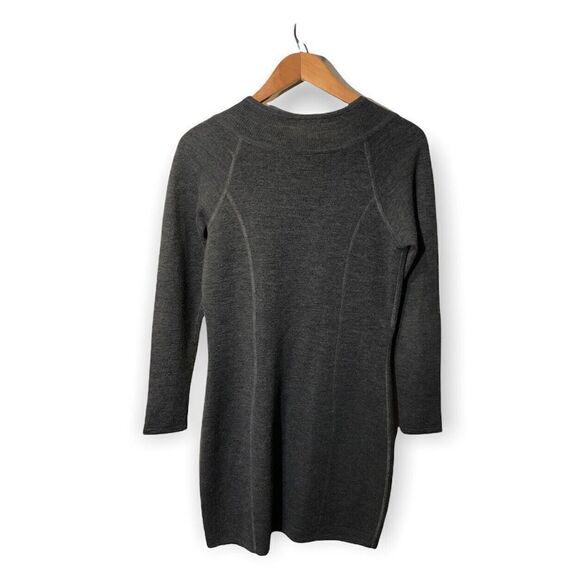 Alain Manoukian Wool Blend Zip Sweater Dress Womens Small Large Long Sleeve Gray - Picture 2 of 5